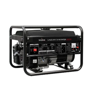Бензиновий генератор Tecnoware Power Systems 3200ВА однофазний, з AVR, низький рівень шуму, бак 15 л, електричний/ручний запуск, чорний