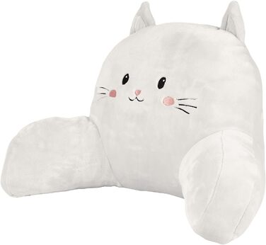 Ергономічна подушка для читання Kawaii кремового кольору, Чарівний дизайн, Оптимальний комфорт для відпочинку та дозвілля, Розмір 60 x 35 см, Колір кремовий, 0331