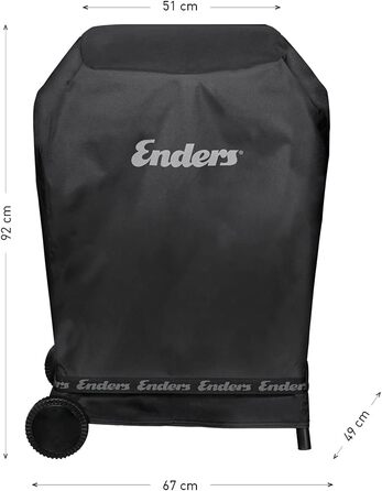 Захисний чохол Enders для газових грилів серії URBAN з візком, водонепроникний та стійкий до УФ-випромінювання, високоякісний поліестер (300D), чорний, 5699