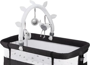 Багатофункціональна тумбочка та дитяче ліжко MoMi REVO, 6-рівневе регулювання висоти від 72 до 82 см, темно-сірий колір