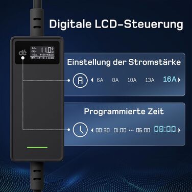 Фаза7м6-16А регульована потужність зарядки, зарядний кабель CEE 16a до типу 2 та мобільна зарядна станція 11kW для ID.3, ID.4, ID.