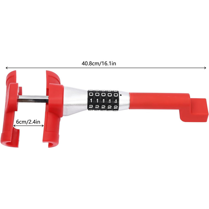 Кіготь керма з паролем, фіксатори фіксатора керма довжина 6см Замок безпеки для автомобіля (червоний)