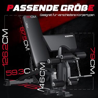 Регульована силова лава Keppi, вантажопідйомність 600 кг, посилена, регульована для домашніх тренувань, нахилена лава, килимок для проповідників та тренувальна лава з регулюванням нахилу/нахилу/рівня - Bench3000 Max