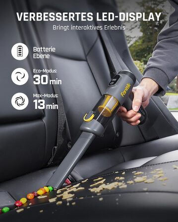 Автомобільний пилосос Fanttik Slim V9 Mix, бездротовий ручний пилосос 4-в-1, високопродуктивний ручний пилосос 12000 PA Портативни