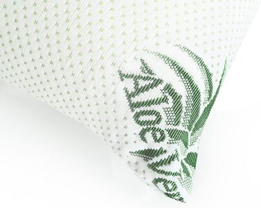 Ергономічна подушка Mister Sandman 40x80, подушка для шиї з 2 наволочками з алое вера, подушка Visco ідеально підходить для сну на животі, спині та на боці, подушка з піни з ефектом пам&39яті з 2 наволочками з алое вера