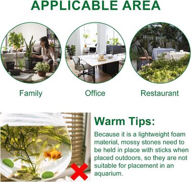 Кульки зі штучного моху. Камені із штучного моху. Камені із штучного моху. Кульки із зеленого моху. Прикраси з штучного моху для казкових садів, квіткових композицій, квіткових композицій, тераріумів і ремесел, 20 шт.