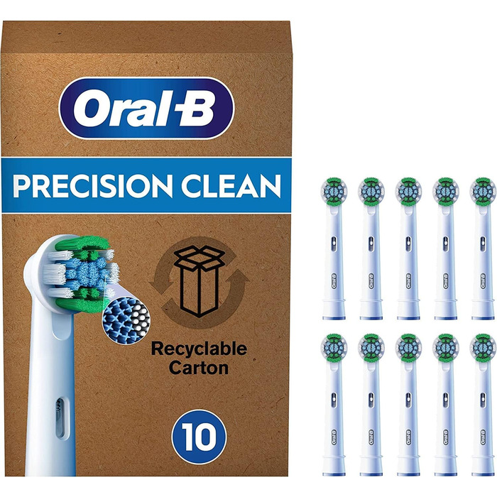 Щітки Oral-B Pro Precision Clean для електричної зубної щітки, 16 шт. , чищення зубів, X-щетина, оригінальна насадка для зубної щітки Oral-B, упаковка для поштової скриньки, розроблена в Німеччині (10 шт. )