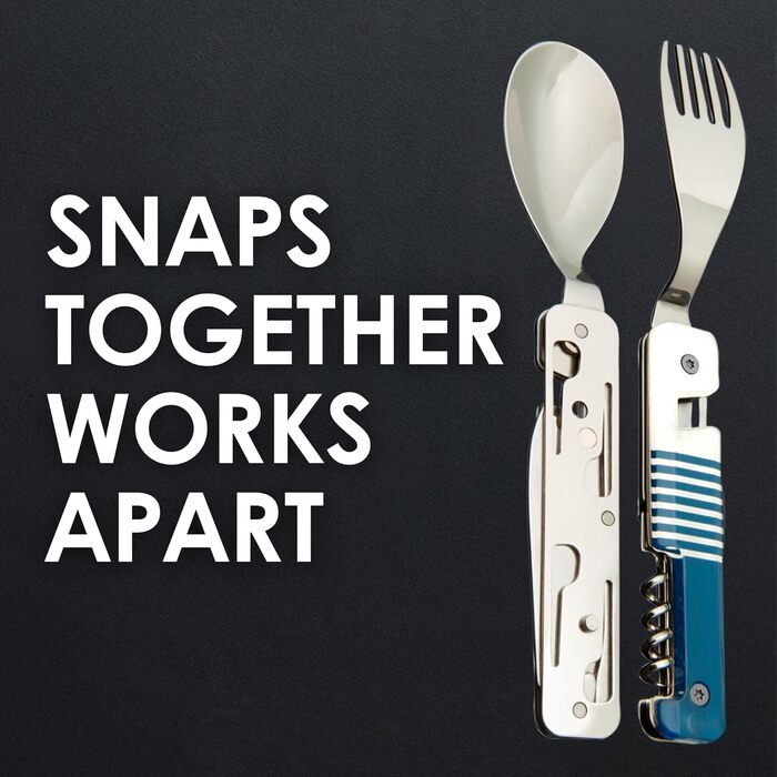 Багатофункціональні столові прибори Akinod 13х25, алюміній, синє дзеркальне покриття