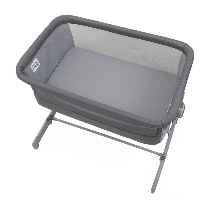 Дитяче ліжечко Chicco Next2Me Go для новонароджених, приліжкове ліжечко, сумісне з різними ліжками, регульована висота, гарна циркуляція повітря, дорожня колиска, дорожнє ліжко, темно-сіре