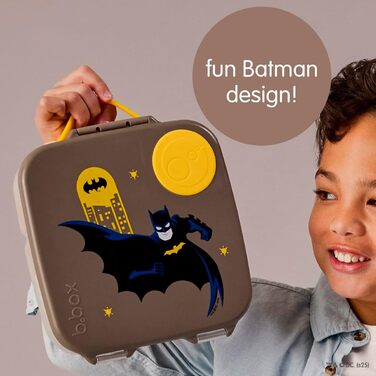 Ланчбокс дитячий b.box Batman з роздільниками Jumbo бенто-бокс з 4 відділеннями (2 герметичні), знімною перегородкою та гелевим охолоджувачем Шкільний ланчбокс для дітей від 3 років, 2 л
