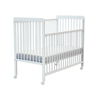 Дерев&39яне дитяче ліжечко з колесами 60x120 Essentiel White Дитяче ліжко З регульованою рейковою основою (3 положення) 4 колеса з гальмами Дитяче ліжко White, 4 WEBABY -
