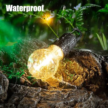 Вуличні казкові вогні, акумуляторні світлодіодні лампочки, портативні кемпінгові вогні, 3 режими освітлення, теплий білий колір, підходить для кемпінгу на свіжому повітрі, садового освітлення, екстреного відключення електроенергії, 4 шт.