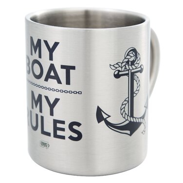 Чашка MUGSY з нержавіючої сталі, дизайн човна та якоря, 300 мл, морська чашка, моряк та човен