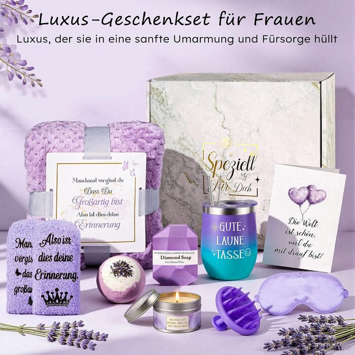 Подарунки Giftota для жінок, дівчини - Подарунок на день народження - Подарунковий набір для здоров&39я - Подарунки для швидкого одужання та підтримки - Ідеї подарунків для мами, сестри, доньки, колеги, тітки, дружини - Фіолетовий