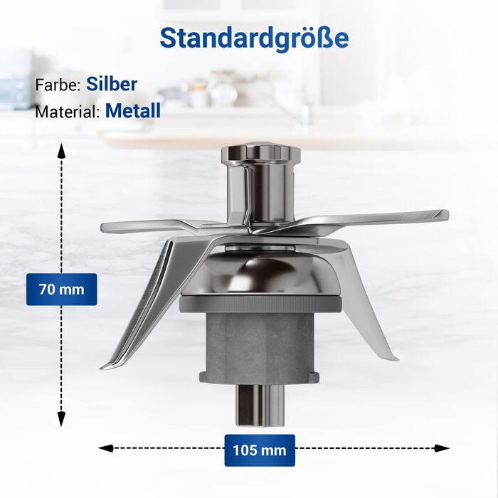 Ніж VIOKS до кухонного комбайна Vоrwerk Thermоmix ТM21 Ніж блендера з нержавіючої сталі SUS420 Thermоmix ТM 21 / Запчастини до кухонного комбайна Ніж ТМ 21