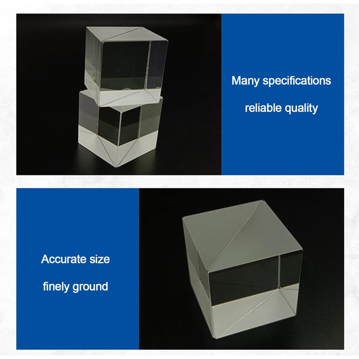 Підходить для викладання фізики та декорування, 50 50 50 мм оптичний скляний призматичний куб, 9 Optical Crystal Photography Prism