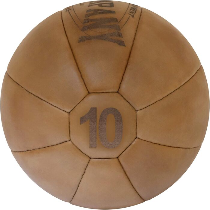 Шкіряний медичний м&39яч Bad Company Vintage з кроком ваги 10 Міцний м&39яч виготовлений з високоякісної натуральної шкіри коричневого або чорного кольору 1-10 кг 10 кг коричневого кольору