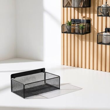 Набір аксесуарів дизайнерського виробника, полиці та настінні контейнери для настінних органайзерів та акустичні панелі для саморобних настінних полиць для офісу, кухні тощо (великий металевий дротяний кошик для настінних органайзерів без свердління) Мета