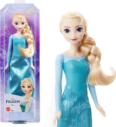 Лялька Mattel Disney Крижана королева Ельза, лялька Крижана королева, світле волосся, що розчісується, рухоме, знімне взуття, пода