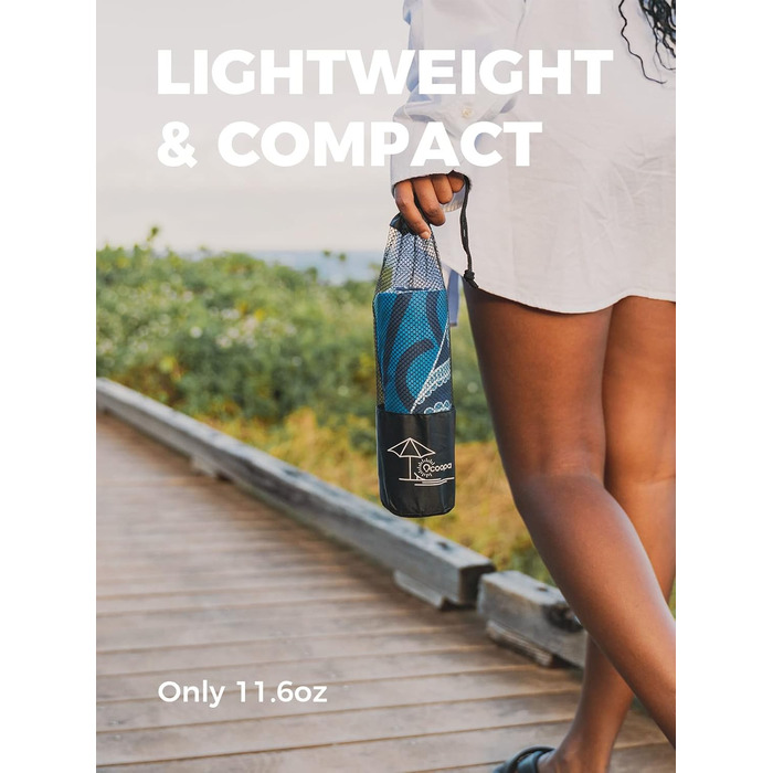 Пляжний рушник з мікрофібри OCOOPA, швидковисихаючий, великий 200x145 см, суперпоглинаючий, без піску, для чоловіків та жінок XL-2