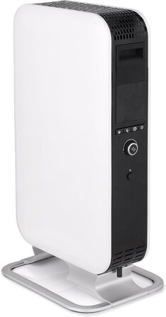 Масляний радіатор Mill, 1500 Вт, електричний обігрівач, до 22 м, безшумний, енергозберігаючий електричний обігрівач, безпечний електричний радіатор з програмою день/ніч, білий електричний радіатор, 18-22 м