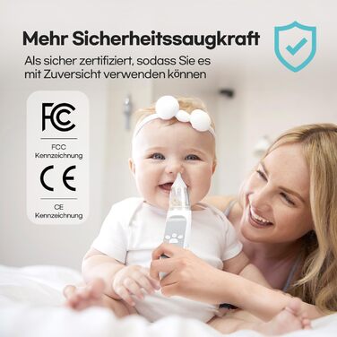 Електричний назальний аспіратор HubiBaby Large Flow, назальний аспіратор для немовлят, відсмоктувач козявок, очищувач носа для нем