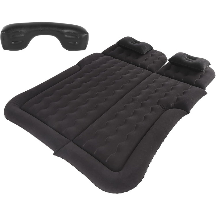 Надувний матрац AYNEFY для автомобілів позашляховиків, портативний надувний матрац, товстіший надувний матрац для заднього сидіння автомобіля (чорний)