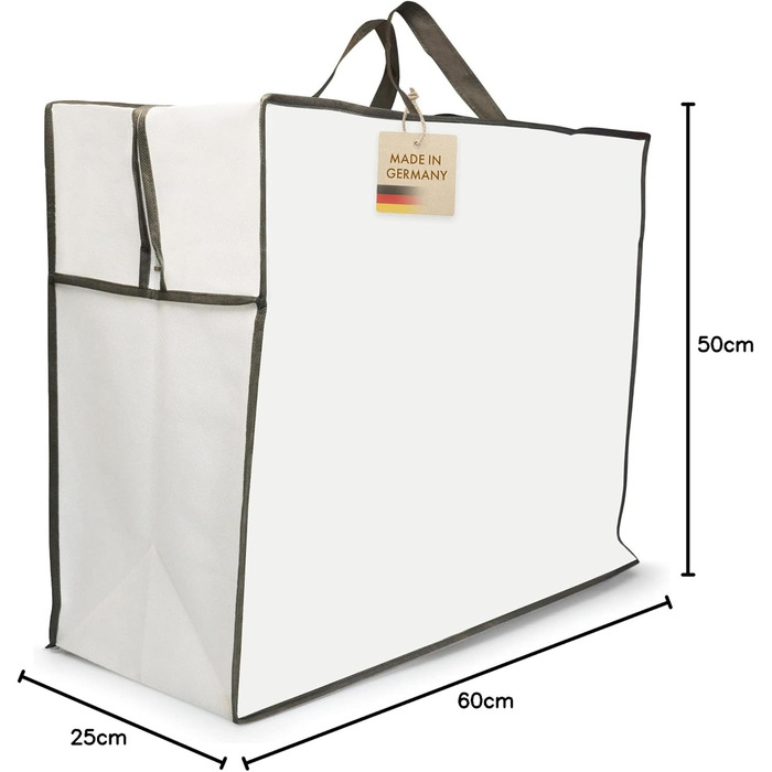 Сумка для зберігання ковдр та подушок біла - Сумка для зберігання велика - Сумка для постільної білизни на блискавці - Дихаюча сум