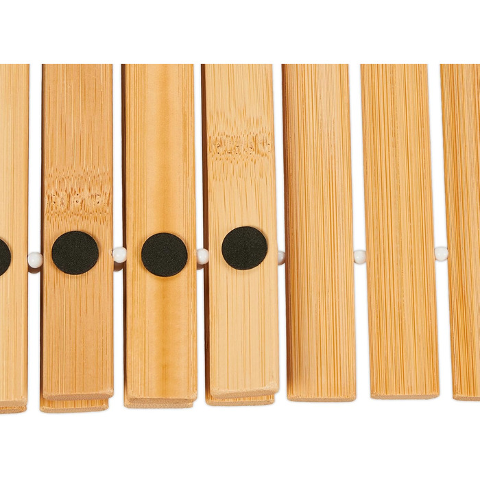 Килимок для ванної Relaxdays з бамбука, 80x50 см, нековзний килимок для душу, килимок для ванної кімнати, що згортається, натуральний/білий