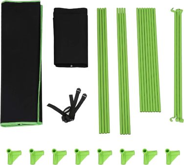 Тент для вирощування рослин Growzelt Герметичний вологостійкий бокс для гровінгу Міні-теплиця для домашнього вирощування 600D Oxford, 80x80x180 см, Чорно-зелений