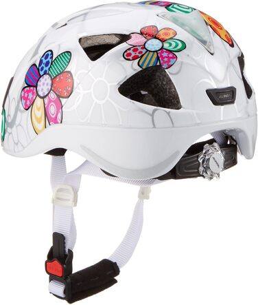 Світлодіодний велосипедний шолом для дітей з підсвічуванням, світловідбиваючими елементами, легкий і настроюваний білий квітковий
