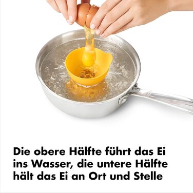 Набір OXO Good Grips Egg Poacher з 2 частин з силікону без BPA, жовтий - ідеально припущені яйця для тостів з авокадо та інший наб