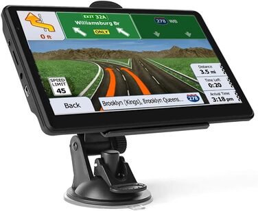Навігаційні пристрої для автомобілів, GPS-навігатори для вантажівок, навігаційна система для кемперів, 7-дюймова навігація для автомобілів, карти Європи 2025 року, безкоштовні оновлення карт, з попередженням про швидкість у точках призначення, голосові пі