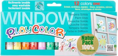 Коробка для олівців PlayColor 936010 12 однотонних темперних кольорів WINDOW ONE X12 MULTICOLOR 12 шт. (1 упаковка)