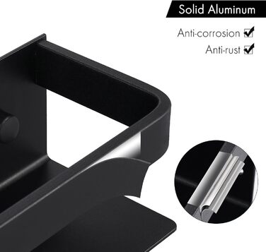 Настінна полиця для спецій KES, тримач для спецій, органайзер для спецій, кухонний, для зберігання спецій, кухонна полиця для спецій 40 см, 2 шт., матово-чорний колір, настінний, KSR401S40-BK-P2, 39,9 см