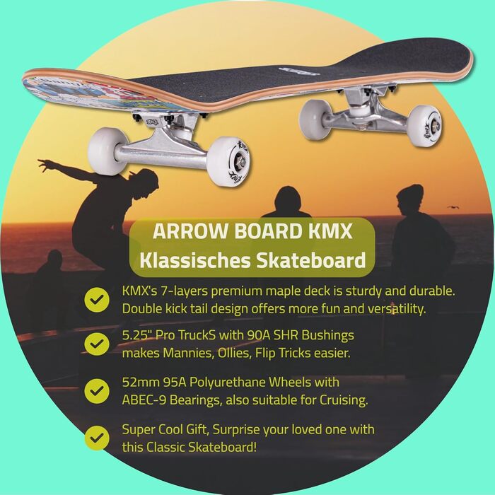 Скейтборд Arrow Board — серія KMX, 22/27/31 дюймів