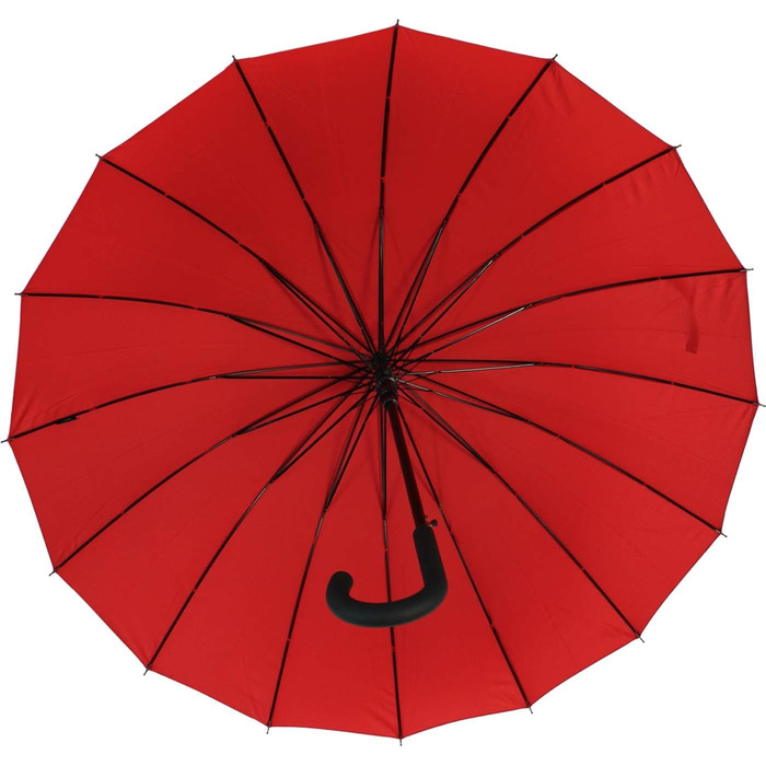 Якісна парасолька-палиця 16 шт. з автоматикою - штормозахисна - червона
