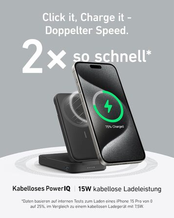 Швидкий мобільний зовнішній акумулятор 15 Вт, сертифікований MagSafe Qi2, на 6600 мАг, регульована складна підставка, для iPhone 1