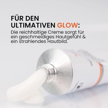 Крем для сяйва шкіри Jean & Len Ultimate Glow, підходить для всіх типів шкіри, забезпечує здорове сяйво, з похідною вітаміну C, без запаху та веганський, 50 мл