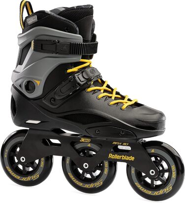 Роликові ковзани для фітнесу унісекс чорний/шафрановий жовтий, Urban Performance Inline Skates 7, 110 Unisex Adult Fitness Inline
