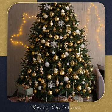 Набір із 128 різдвяних кульок золотих та білих SOLEDI