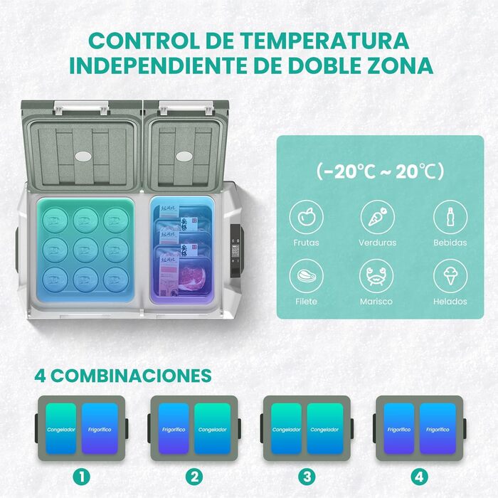 Портативний електричний холодильник, 23 л, автомобільний холодильник 12 В / 24 В постійного струму 100 240 Вольт змінного струму з