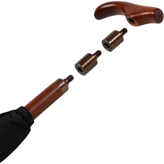 Парасолька з підтримкою iX-brella регулюється по висоті з дерев'яною ручкою - чорний