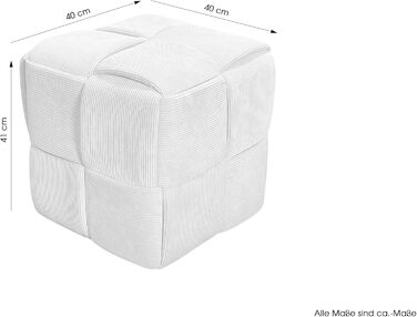 Пуф URBAN/Сірий вельвет/Подушка на підлогу/Табурет/Океан/Ш 40, В 40, Г 40 см