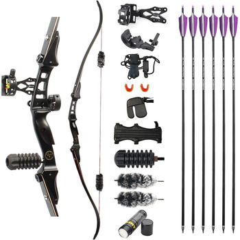 Рекурсивний лук ILF (правий), 60" / 145 см, 20–50 lb, чорний — комплект для стрільби (6 стріл)