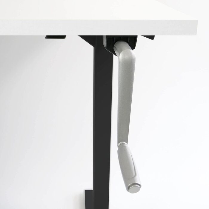 Бюджетний стіл з регульованою висотою Каркас столу з регулюванням висоти за допомогою кривошипа Регульована ширина для всіх стандартних стільниць (чорний, стільниця не входить до комплекту) Чорний без стільниці