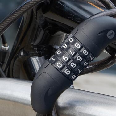 Замок тросовий комбінований Essential Security, Schwarz Basic надійний захист з кодовим замком, 140 мм