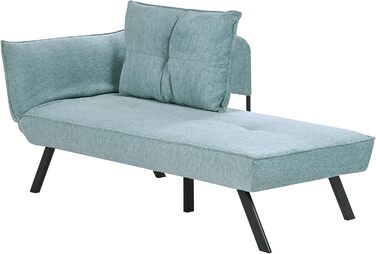 Шезлонг Beliani Тканина світло-блакитний Ліворуч Функція сну водовідштовхувальний Рокамадур