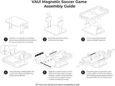 Міні-стіл для аерохокею VAU магнітний дерев&39яний настільний футбол для дітей та дорослих екологічно чисті настільні ігри без екрану ручної роботи, міцний, без пластику