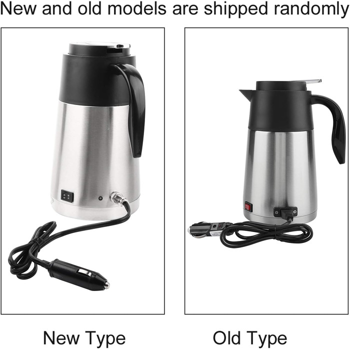 Автомобільний чайник, 1300 мл, нержавіюча сталь, Для кип'ятіння води, кави, сухого молока, яєць - Безпечна конструкція для подорож